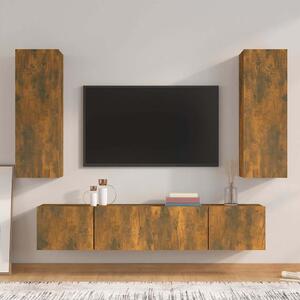 4dílný set TV skříněk kouřový dub kompozitní dřevo 3114203