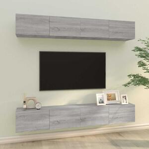 Nástěnné TV skříňky 4 ks šedé sonoma 100 x 30 x 30 cm 3114196