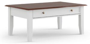 Konferenční stolek, borovice, barva bílá - ořech, kolekce Belluno Elegante