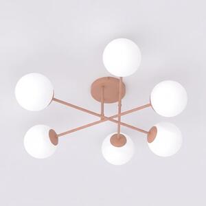 Stropní svítidlo ROMA 6 – korálové, opálové sklo, 6× E14, šířka 75 cm