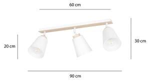 Stropní svítidlo ATLAS 3 – bílé, 3× E27, šířka 90 cm