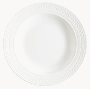 Hluboký talíř z kostního porcelánu's dekorativním okrajem Intaglio