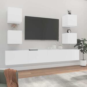 6dílný set TV skříněk bílý kompozitní dřevo 3114262