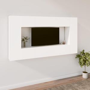 8dílný set TV skříněk bílý kompozitní dřevo 3114286