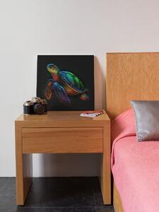 Obraz na plátně - barevná mořská želva FeelHappy.cz Velikost obrazu: 40 x 40 cm