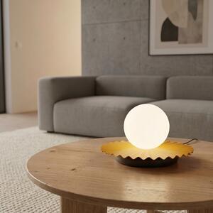 Stolní lampa UMBRA LN1 – oranžová / černá, bílé sklo, 1× G9, šířka 20 cm