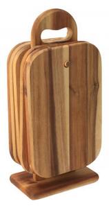 Kesper Sada 6 dřevěných prkýnek na stojanu, akátové dřevo (23x15x1cm)