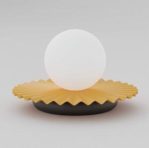 Stolní lampa UMBRA LN1 – oranžová / černá, bílé sklo, 1× G9, šířka 20 cm