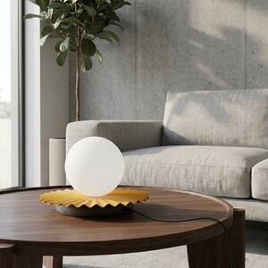 Stolní lampa UMBRA LN1 – oranžová / černá, bílé sklo, 1× G9, šířka 20 cm