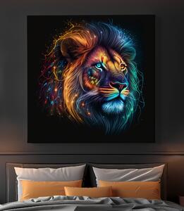Obraz na plátně - barevný lev FeelHappy.cz Velikost obrazu: 40 x 40 cm