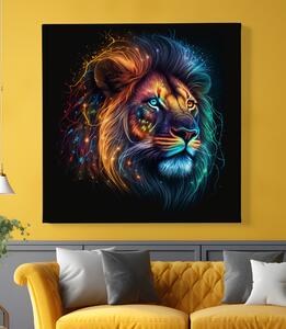 Obraz na plátně - barevný lev FeelHappy.cz Velikost obrazu: 40 x 40 cm