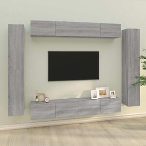 8dílný set TV skříněk šedý sonoma kompozitní dřevo 3114300