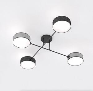 Stropní svítidlo MAGA 4 – černé / šedé, textilní stínidla, 4× E14, šířka 96 cm