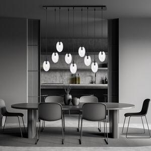 Závěsné svítidlo ASTRAL 9 – černé, čiré sklo, 9× E14, šířka 100 cm