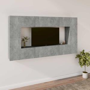 8dílný set TV skříněk betonově šedý kompozitní dřevo 3114289