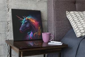 Obraz na plátně - zářící jednorožec (Glowing Unicorn) FeelHappy.cz Velikost obrazu: 40 x 40 cm