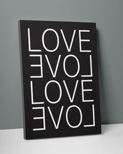 Plakát / Obraz Love Černá Napnuté plátno na dřevěném rámu 40 x 50 cm