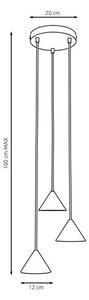 Závěsné svítidlo ELIT 3 PREM – černé, 3× GX53, šířka 20 cm