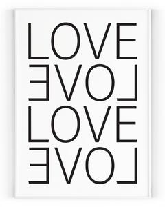 Plakát Love Bílá A4 - 21 x 29,7 cm - pololesklý saténový papír o gramáži 200 g\/m²