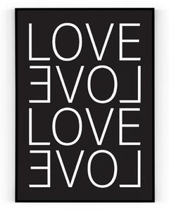 Plakát Love Černá A4 - 21 x 29,7 cm - pololesklý saténový papír o gramáži 200 g\/m²