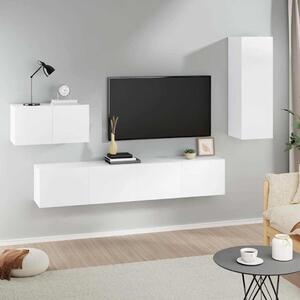 4dílný set TV skříněk bílý kompozitní dřevo 3114334