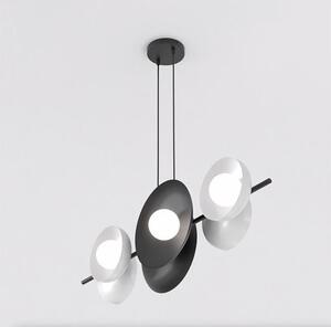 Závěsné svítidlo VOLUM 6 – černé / bílé, sklo, 6× G9, šířka 100 cm