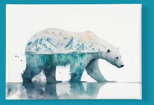 Obraz na plátně - Polární medvěd, ledovec FeelHappy.cz Velikost obrazu: 150 x 100 cm