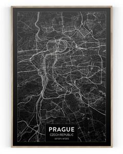 Plakát / Obraz Mapa Praha Napnuté plátno na dřevěném rámu 61 x 91,5 cm