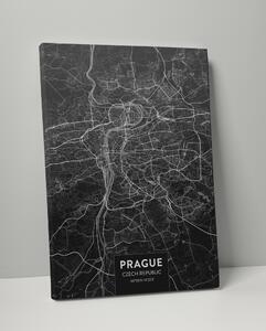 Plakát / Obraz Mapa Praha Napnuté plátno na dřevěném rámu 61 x 91,5 cm