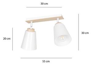 Stropní svítidlo ATLAS 2 – bílé, 2× E27, šířka 55 cm