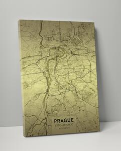 Plakát / Obraz Mapa Praha Napnuté plátno na dřevěném rámu 50 x 70 cm