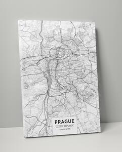 Plakát / Obraz Mapa Praha Pololesklý saténový papír A4 - 21 x 29,7 cm