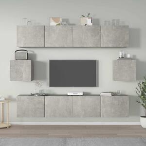6dílný set TV skříněk betonově šedý kompozitní dřevo 3114361
