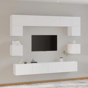 8dílný set TV skříněk bílý kompozitní dřevo 3114414