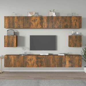 6dílný set TV skříněk kouřový dub kompozitní dřevo 3114371
