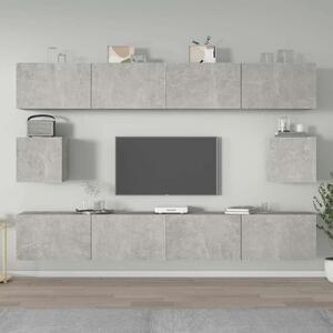 6dílný set TV skříněk betonově šedý kompozitní dřevo 3114369