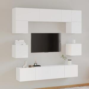 8dílný set TV skříněk bílý kompozitní dřevo 3114406
