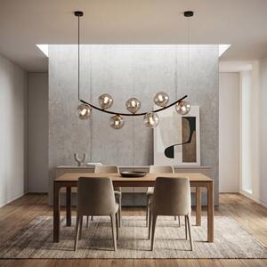 Závěsné svítidlo RITZ 7 – černé, grafitové sklo, 7× E14, šířka 95 cm