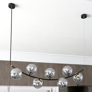 Závěsné svítidlo RITZ 7 – černé, grafitové sklo, 7× E14, šířka 95 cm