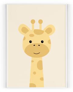 Plakát Žirafa A4 - 21 x 29,7 cm - pololesklý saténový papír o gramáži 200 g\/m²