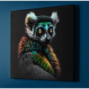 Obraz na plátně - barevný Lemur FeelHappy.cz Velikost obrazu: 40 x 40 cm