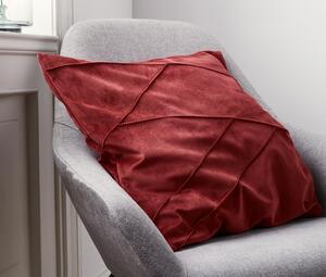 Sametový povlak na dekorační polštářek, tmavě červený