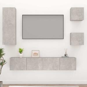 5dílný set TV skříněk betonově šedý kompozitní dřevo 3114441
