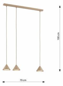 Závěsné svítidlo ELIT 3 – moka, 3× GX53, šířka 70 cm