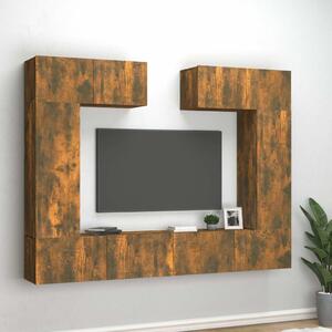 6dílný set TV skříněk kouřový dub kompozitní dřevo 3114467