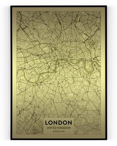Plakát / Obraz Mapa London A4 - 21 x 29,7 cm Tiskové plátno