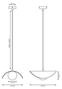Závěsné svítidlo RITUAL 1M – celobílé, sklo, 1× G9, šířka 23 cm