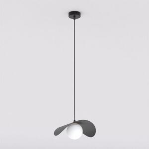 Závěsné svítidlo RITUAL 1M – černé, bílé sklo, 1× G9, šířka 23 cm