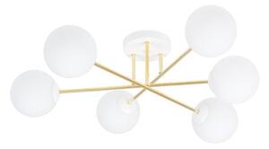 Stropní svítidlo MAGNUM 6 – bílé, opálové sklo, 6× E14, šířka 75 cm