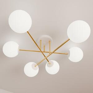 Stropní svítidlo MAGNUM 6 – bílé, opálové sklo, 6× E14, šířka 75 cm